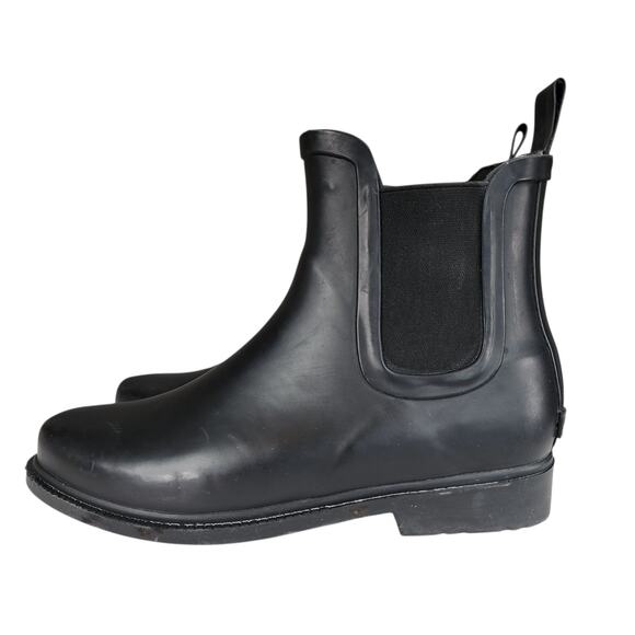 J‎ Crew Chelsea Ankle Boots sz 7 Womens Black Rain Booties Waterproof 7" Work - Picture 3 of 12